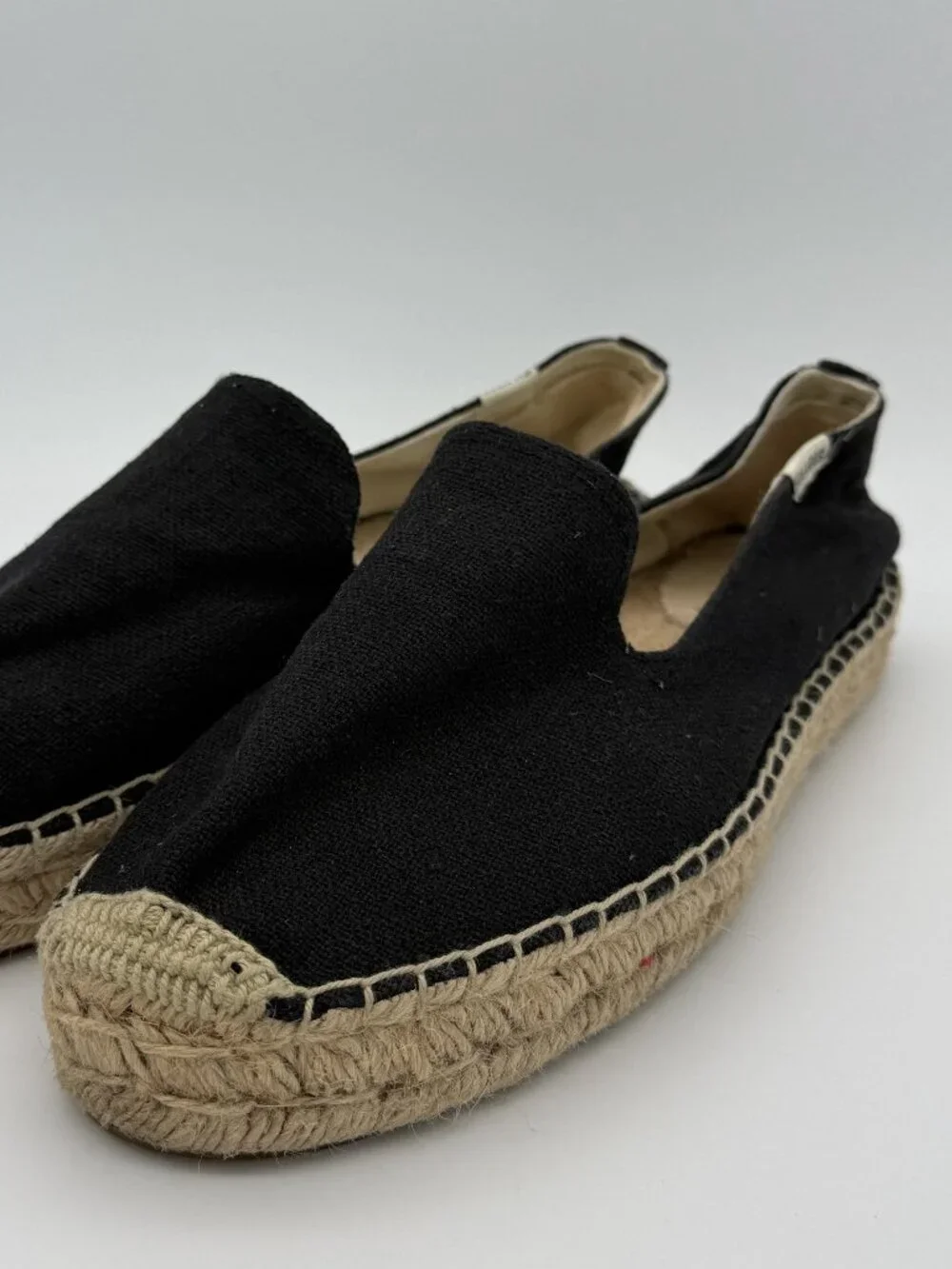 Soludos The Dali Original Espadrille Black Canvas Flats Size 11